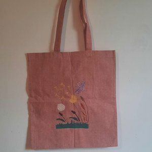 Handmade non-washable 3D painting cotton tote bag